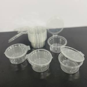 Venta caliente Proveedor de grado alimenticio Desechable PET Plástico Porción transparente Contenedor Salsa Condimento Taza Contenedor con tapas 2oz 60ml - Product Image 3