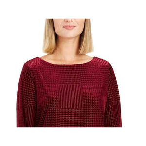 Top casual da donna Charter Club X-Large in velluto testurizzato viola - Product Image 2