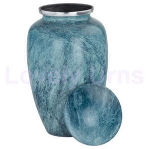 Aqua Harbor Aluminium Cremation Funeral Memorial Adult Ash Human Urns Free <b>Velvet</b> <b>Bag</b> - Product Image 3
