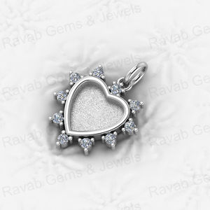 Solide 925 Argent 12mm Ensemble Coeur Semi Montage CZ Réglage Charme Pendentif pour Résine et Cendres Travail Mémorial DIY Bijoux Résultats - Product Image 5