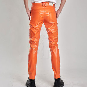 Pantalon en cuir pour hommes avec logo personnalisé Pantalon en cuir au design unique Vente en gros - Product Image 5