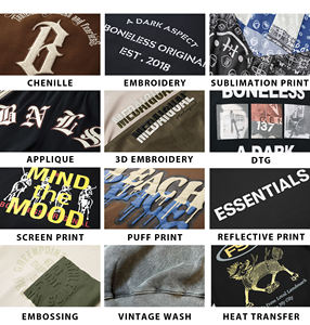 Sweat-shirts personnalisés OEM pour hommes, effet usé et délavé, avec patchs logo brodés sur mesure, 450 GSM, 100% coton, impression numérique - Product Image 5