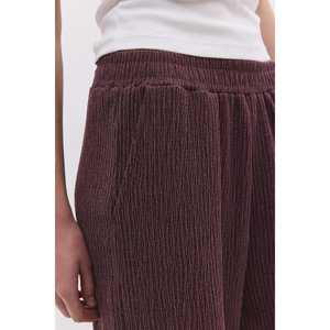 Pantalon décontracté texturé pour femme, respirant, tissé, taille haute, jambe large, fermeture élastique, taille XS, imprimé coloré pour l'été - Product Image 3