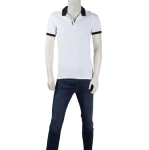 100% coton personnalisé hommes pour Polo respirant Slim Fit col noir blanc à manches courtes vêtements de sport décontractés pour le Golf - Product Image 1