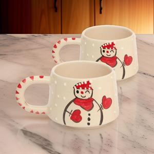 İlbay Seramik confezione da 2 classica tazza di pupazzo di neve tazza Nescafe Cup