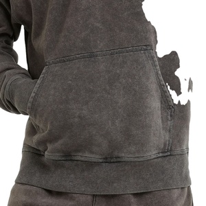 Sudadera con capucha de gran tamaño de alta calidad para hombres, ropa de calle Vintage, lavado ácido, bordado desgastado, ropa de algodón 100% para 2026 - Product Image 3