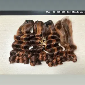 Trendy Piano Color Deep Twist Curl Short Color Special Vietnamese Raw Hair, Vietnam Wigs Hair, Hair