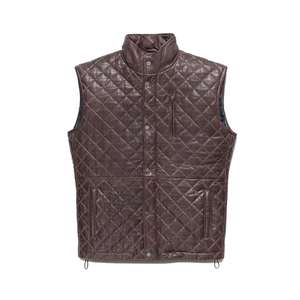 Chaleco de Cuero para Hombre, Invierno, Cortavientos, Ajuste Personalizado, Talla y Color, Producción OEM, Hecho en Pakistán, Botones de Cuerno, Marca Personalizada - Product Image 1