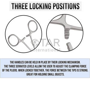 Pinces hémostatiques incurvées Pinces à épiler verrouillables en acier inoxydable Instruments médicaux Hémostats Mâchoires dentelées pour infirmières à usage médical - Product Image 4