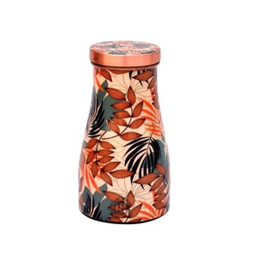 Meilleure vente de carafe à eau en cuivre pur pour boisson de santé de yoga carafe imprimée en cuivre sans joint à l'épreuve des feuilles pour le chevet - Product Image 1