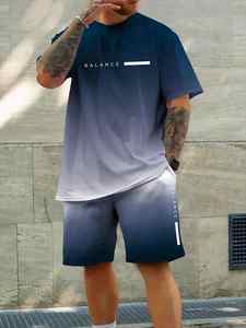 Conjunto de Camiseta y Pantalones Cortos Transpirables Impresos en 3D Personalizados 2025, Conjunto de Pantalones Cortos Casuales y Elegantes de Estilo Urbano para Hombre, 100% Poliéster, Verano - Product Image 6