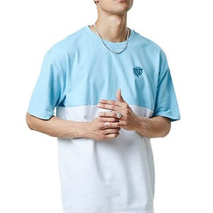 เสื้อยืดผู้ชายผ้าคอตตอน100% ดีไซน์ตามสั่งสไตล์ไหล่ตกน้ำหนักเบา - Product Image 4