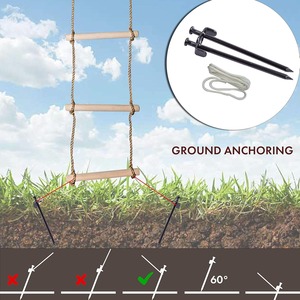 Escalera de cuerda de madera IRIS para niños, escalada, Ninja Slackline, patio trasero, parque de juegos, gimnasio en casa y casa del árbol, modelo - Product Image 5