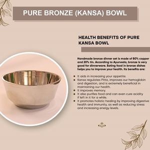 Meilleure qualité fait à la main Kansa bol en métal Original indien usine ustensile de service à manger améliore le bien-être digestion ayurvédique - Product Image 2