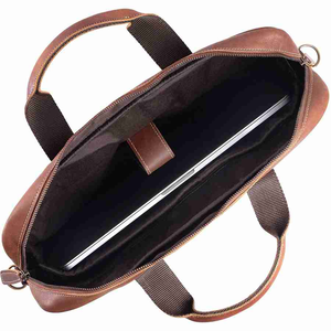 Venta al por mayor de moda de tendencia para hombre maletín de cuero duradero de alta calidad maletines para ordenador portátil marrón negro logotipo personalizado bolsas para ordenador portátil - Product Image 3