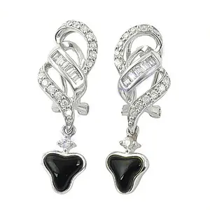 Boucles d'oreilles pendantes en onyx noir pour femmes - Bijoux de mode en argent 925 - Product Image 2
