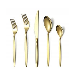Ensemble de couverts en or de luxe pour mariage en vrac de haute qualité cuillères fourchettes et couteau ensemble de couverts en acier inoxydable pour restaurant hôtel - Product Image 4