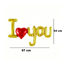 Ballon en feuille de mylar avec inscription « Je t'aime » pour la Saint-Valentin, décoration de fête, bricolage, rouge, or rose