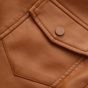 เสื้อแจ็คเก็ตหนังครอปท็อปแฟชั่นใหม่ สวมใส่สบาย สไตล์สตรีทแวร์ สีพื้น เรียบง่าย สบายๆ สำหรับผู้หญิง ปี 2026 - Product Image 5