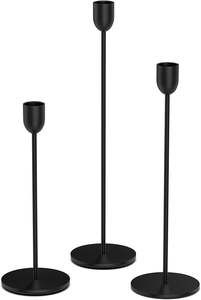 Candelabro Clásico Moderno de Metal Alto, Negro, Hecho a Mano, Ecológico, para Decoración de Sala de Estar en Navidad - Product Image 4