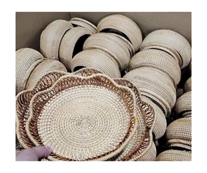 ถาดเสิร์ฟหวายเป็นมิตรกับสิ่งแวดล้อมถาดหวายทำด้วยมือสำหรับใส่ของขวัญตะกร้าผลไม้ของตกแต่งบ้านส่งออก - Product Image 1