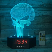 Avec Base d'horloge Unique Image du navire lampe 3D décoration intérieure lampe 7 couleurs changeantes effet visuel 3d éclairage de nuit LED