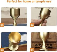 Calice de Communion Élégant et Moderne en Laiton Doré, Fait Main, Écologique, 1000 ml, pour Cérémonies Spirituelles et Repas Personnalisés