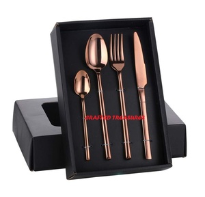 Meilleures ventes, fabriqué en Inde, couverts en acier inoxydable, argenterie, rose mat poli, couteau, fourchette, cuillère, ensemble de couverts - Product Image 4