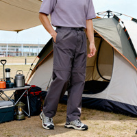 Pantalon de jogging sportif pour homme en tissu tissé léger, séchage rapide, couleur unie, taille mi-haute, avec cordon de serrage, idéal pour la randonnée et les loisirs