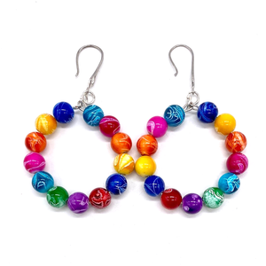 ต่างหูลูกปัดเรซินทางเรขาคณิตทรงกลมคุณภาพระดับพรีเมี่ยมสำหรับใส่เครื่องประดับต่างหูขายส่ง - Product Image 2