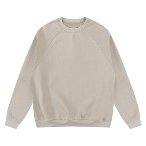 Pull en molleton de coton surdimensionné à col ras du cou, sweat-shirt lavé, broderie avec logo personnalisé, sweat-shirts, col rond - Product Image 4