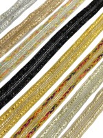 Ruban de dentelle soluble dans l'eau, personnalisable, en polyester métallisé, lavable, pour accessoires de couture DIY, vêtements et chaussures, vente en gros