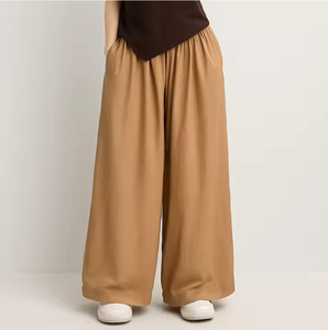 กางเกงขากว้างผ้าลินินสำหรับผู้หญิงเอวกลางระบายอากาศได้กางเกงฤดูร้อนผลิตจากเวียดนามเป็นมิตรกับสิ่งแวดล้อม - Product Image 4