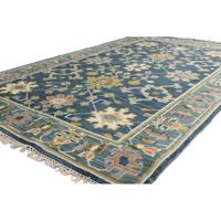Alfombra Premium Oushak Clásica Hecha a Mano con Lana/Seda y Látex, Ecológica, Antideslizante, Lavable, de Pelo Alto, Color Sólido, para el Hogar