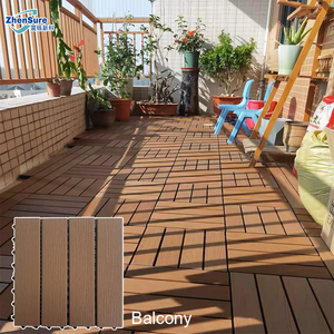 Easy Click - Baldosas de <span class=keywords><strong>Madera</strong></span> para Exterior de 300 mm x 300 mm, Estilo Moderno, Baldosas de <span class=keywords><strong>Madera</strong></span> para Balcón, Resistentes al Desgaste, Baldosas de WPC para Terraza, Fáciles de Instalar - Product Image 1