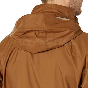 Impermeable para Hombre Color Marrón, Resistente al Agua para Uso Diario, Cremallera Frontal Completa, Capucha con Cuello Ajustable, Chaquetas Cortavientos de Marca Privada - Product Image 5