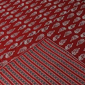 Maroon Plant Floral Print Cotton Twin & King <b>Bedspread</b> for Home & Hotels (SHKR1020) - Product Image 4