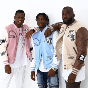 Blouson aviateur en laine décontracté d'hiver de haute qualité pour hommes respirant Polyester crocheté coupe-vent en fourrure décoration fermeture éclair grande taille - Product Image 1