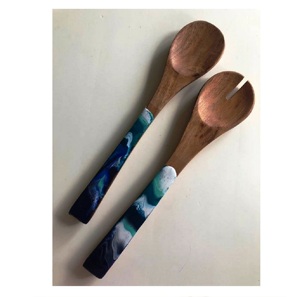 Lujo 1 pieza Cocina Cuchara de madera Servidor de ensalada de madera Juego de 2 HECHO A MANO ÚNICO KETCHENWAR - Product Image 6