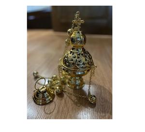 Quemador de Incienso Colgante de Latón Hecho a Mano, Ecológico y Duradero, para Altar de Iglesia y Decoración Espiritual del Hogar - Product Image 1