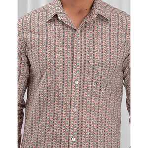 Chemise pour homme, 100% coton, imprimée avec des motifs floraux à pois, décontractée, manches longues, options de tissu popeline Oxford, fabrication ODM/OEM - Product Image 2