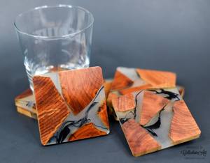 Best Quality Resin and Wood Mix <b>Coasters</b> Unique Handmade Marble Effect Stone <b>Drink</b> <b>Coasters</b> for Tea Coffee Bars Classic Style - Product Image 3
