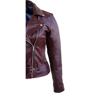 Veste de moto en peau de mouton véritable 100% sur mesure de qualité supérieure pour femmes Coupe-vent élégante et tendance Chauffée Écologique - Product Image 5