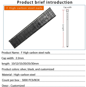 Clavos <span class=keywords><strong>de</strong></span> Hierro Galvanizado, Clavos Negros para Pistola Neumática, Clavos F10 F15 F20 F25 F30 F40 F50 T, Calibre 18 - Product Image 5
