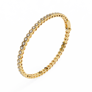 Fabulous 18K <b>Gold</b> Lab Grown Diamond Bracelet & <b>Bangle</b> Luxurious Jewelry Accessory - Product Image 2