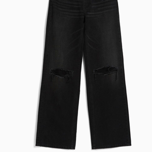 Pantalones vaqueros rasgados negros de nuevo diseño a la moda para mujer 2024, precio al por mayor transpirable, los últimos pantalones vaqueros de pierna acampanada personalizados - Product Image 4