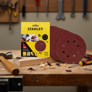 Stanley 125 mm pour disques de ponçage Velcro, accouplement rapide, multi-pack pour ponceuses excentriques - Product Image 3