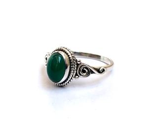 Bague en pierre d'onyx verte naturelle, argent Sterling 925, pierres précieuses en vrac, bijoux provenant de l'inde - Product Image 3