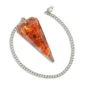 Vente en gros d'éclats de pierre naturelle assortis de pendules en orgonite orgone faits à la main à facettes cône de radiesthésie pendules en pierres précieuses mascotte d'amour - Product Image 6