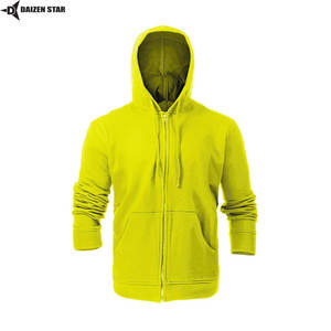 Men's Zipper Hoodies Solid Color 100% Cotton Fleece Regular Fit Winter Casual Front OEM Service 500 Grams - Product Image 3